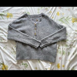 BUTTON UP KNIT SWEATER